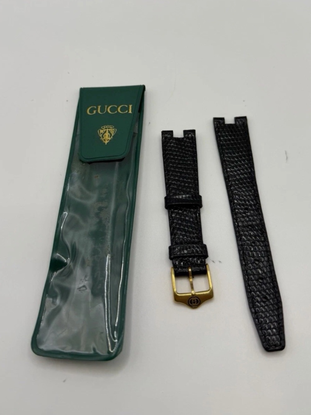 Gucci Genuine Black Lizard Leather Watch Strap 18MM #GS116